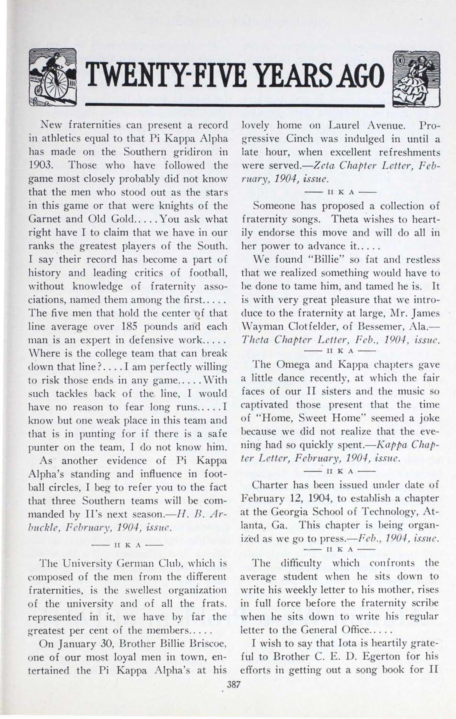 Twenty - Five Years Ago, April 1929